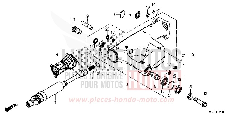 SWINGARM for Gold Wing PEARL GLARE WHITE (NHB53) from 2018